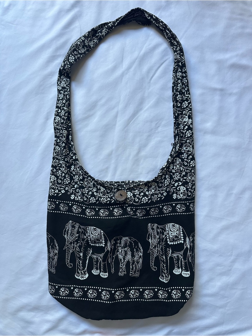 Black & White Elephant Print Crossbody Bag